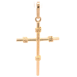 Colgante de Oro Amarillo 18K Cruz Entorchada 