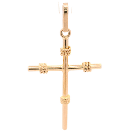 Colgante de Oro Amarillo 18K Cruz Entorchada 