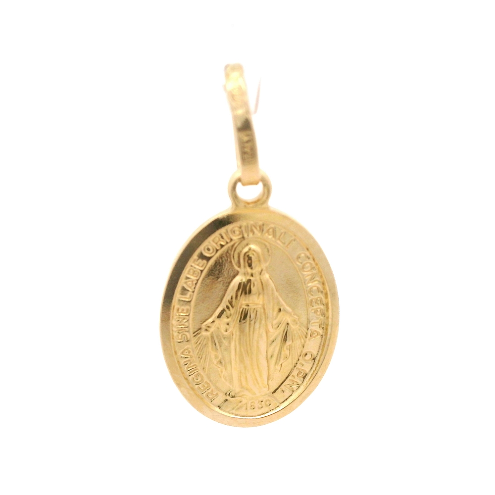 Colgante de Oro Amarillo 18K Medalla Religiosa 