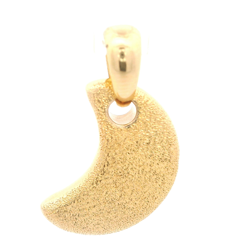 Colgante de Oro Amarillo 18K Luna Bombe, Mateada 