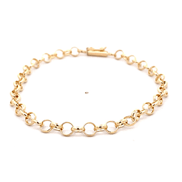 Pulsera de Oro Amarillo 18K Rolo 20 cm Tubular