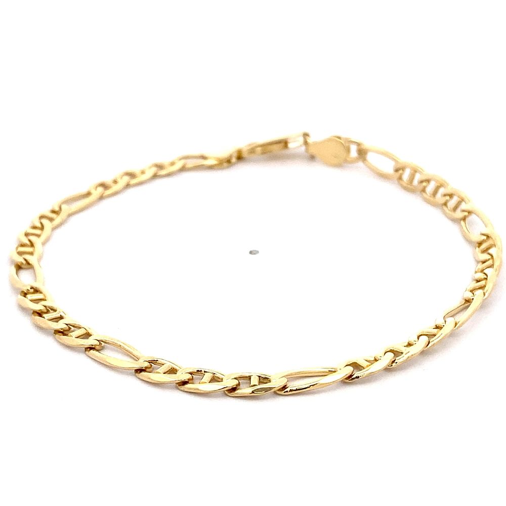 Pulsera de Oro Amarillo 18K Banana 3x1 22 cm Mosquetón