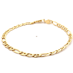 Pulsera de Oro Amarillo 18K Banana 3x1 22 cm Mosquetón