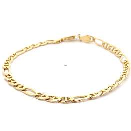 Pulsera de Oro Amarillo 18K Banana 3x1 22 cm Mosquetón