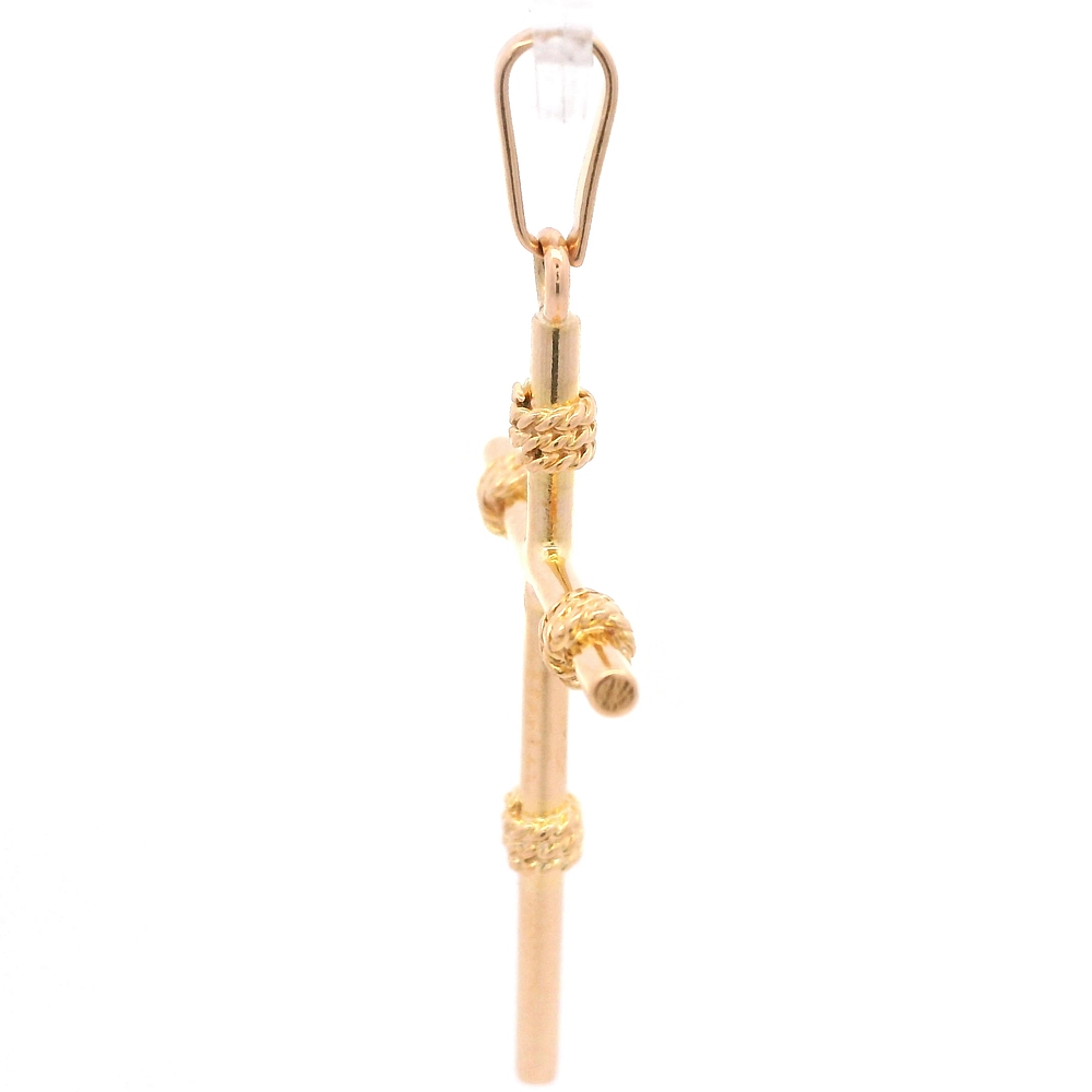 Colgante de Oro Amarillo 18K Cruz Entorchada 