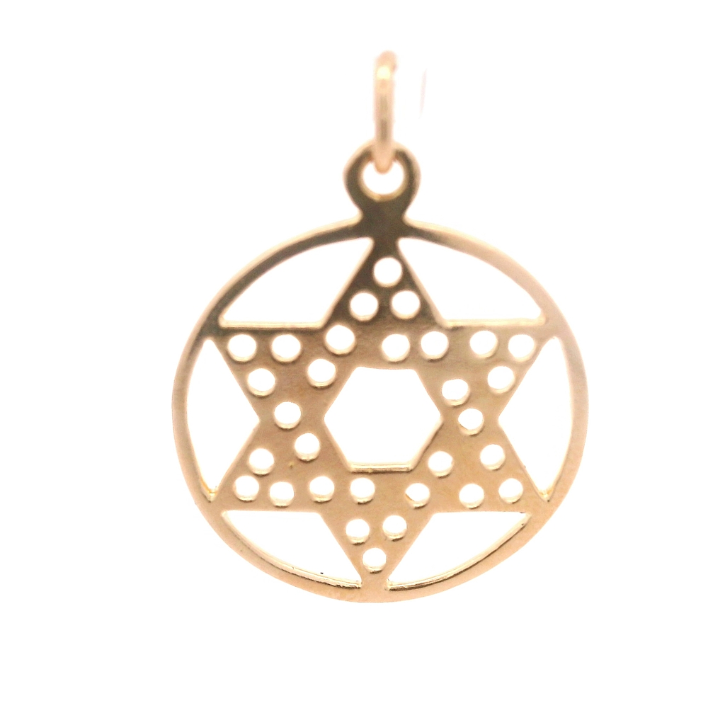 Colgante de Oro Amarillo 18K Estrella David 