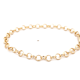 Pulsera de Oro Amarillo 18K Rolo 20 cm Tubular