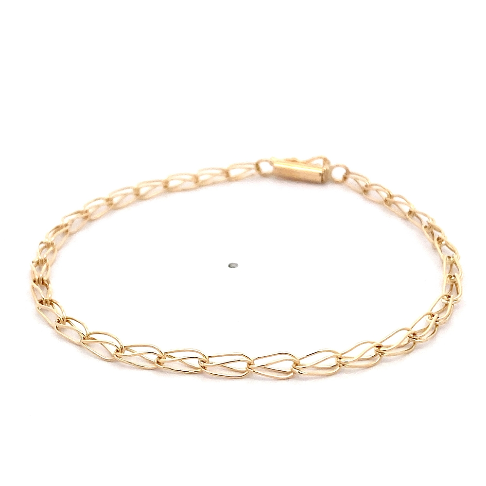 Pulsera de Oro Amarillo 18K Jaula 18 cm Tubular
