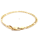 Pulsera de Oro Amarillo 18K Banana 3x1 22 cm Mosquetón