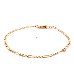 Pulsera de Oro Amarillo 18K Figaro 3x1 20 cm Tubular