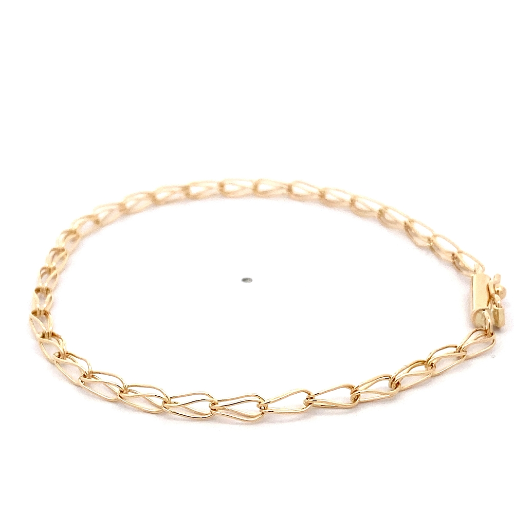 Pulsera de Oro Amarillo 18K Jaula 18 cm Tubular