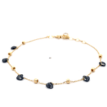 Pulsera de Oro Amarillo 18K Limada Esferas 17 cm Resorte