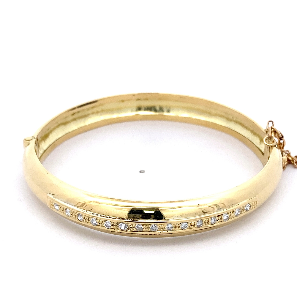 Pulsera de Oro Amarillo 18K Brazalete Tubular 21 cm Cajón