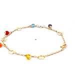 Pulsera de Oro Amarillo 18K Limada Dijes 18 cm Resorte