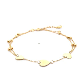 Pulsera de Oro Amarillo 18K Limada Doble 17 cm Resorte