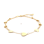 Pulsera de Oro Amarillo 18K Limada Doble 17 cm Resorte