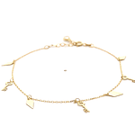 Pulsera de Oro Amarillo 18K Limada Colgantes Moviles 19 cm