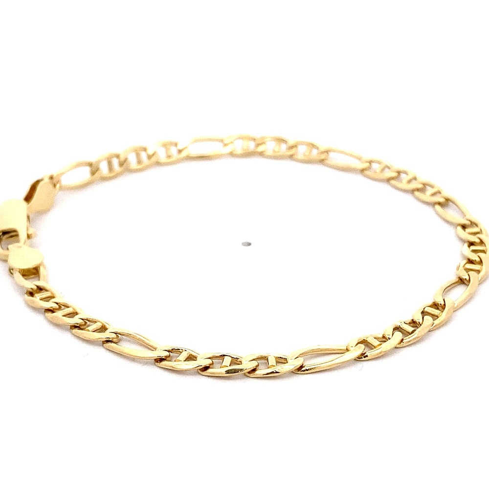 Pulsera de Oro Amarillo 18K Banana 3x1 22 cm Mosquetón