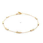 Pulsera de Oro Amarillo 18K Limada Esferas 16 cm Resorte