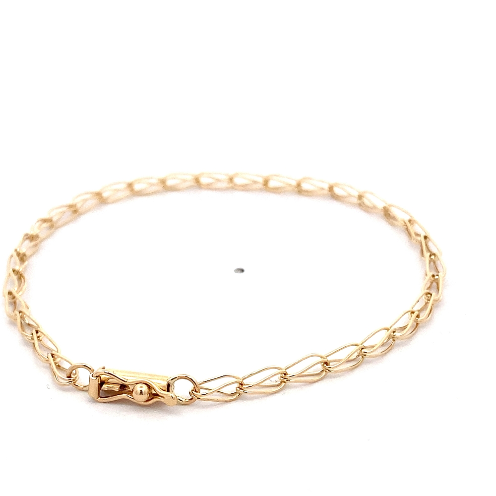 Pulsera de Oro Amarillo 18K Jaula 18 cm Tubular