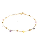 Pulsera de Oro Amarillo 18K Limada Esferas 16 cm Resorte