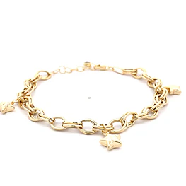 Pulsera de Oro Amarillo 18K Calada Ovalada 21 cm Barroco