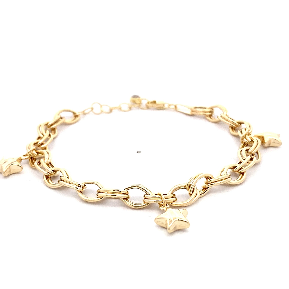 Pulsera de Oro Amarillo 18K Calada Ovalada 21 cm Barroco