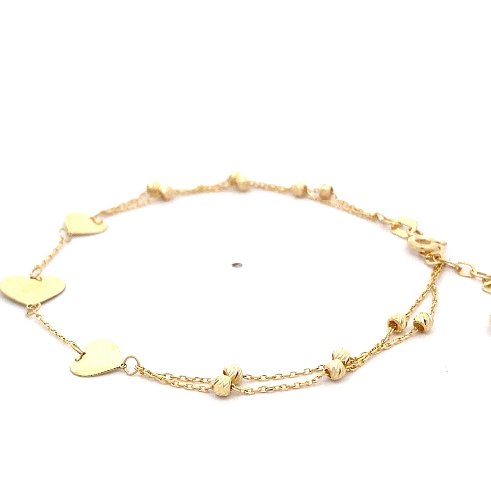 Pulsera de Oro Amarillo 18K Limada Doble 17 cm Resorte