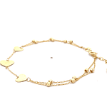 Pulsera de Oro Amarillo 18K Limada Doble 17 cm Resorte