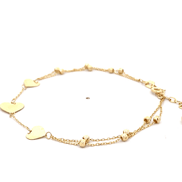 Pulsera de Oro Amarillo 18K Limada Doble 17 cm Resorte