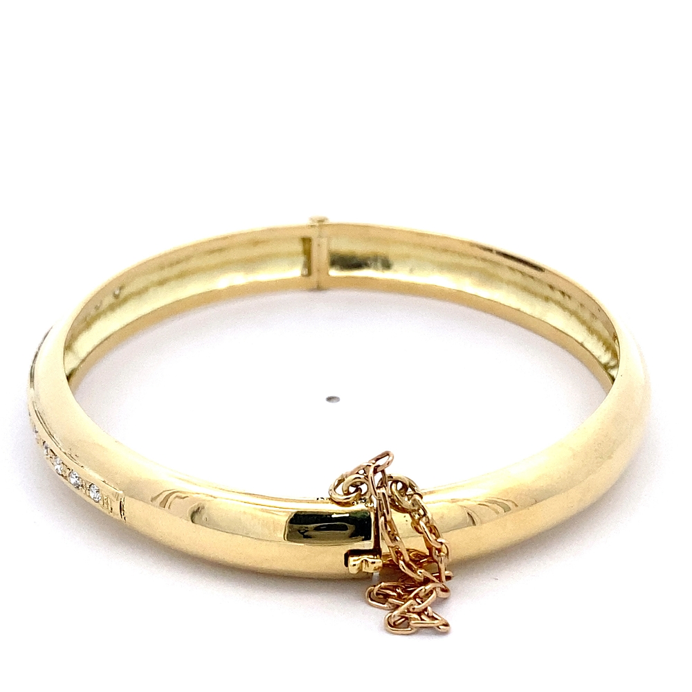 Pulsera de Oro Amarillo 18K Brazalete Tubular 21 cm Cajón