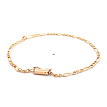 Pulsera de Oro Amarillo 18K Figaro 3x1 20 cm Tubular