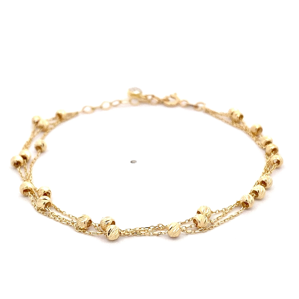 Pulsera de Oro Amarillo 18K Limada Triple 17 cm Resorte