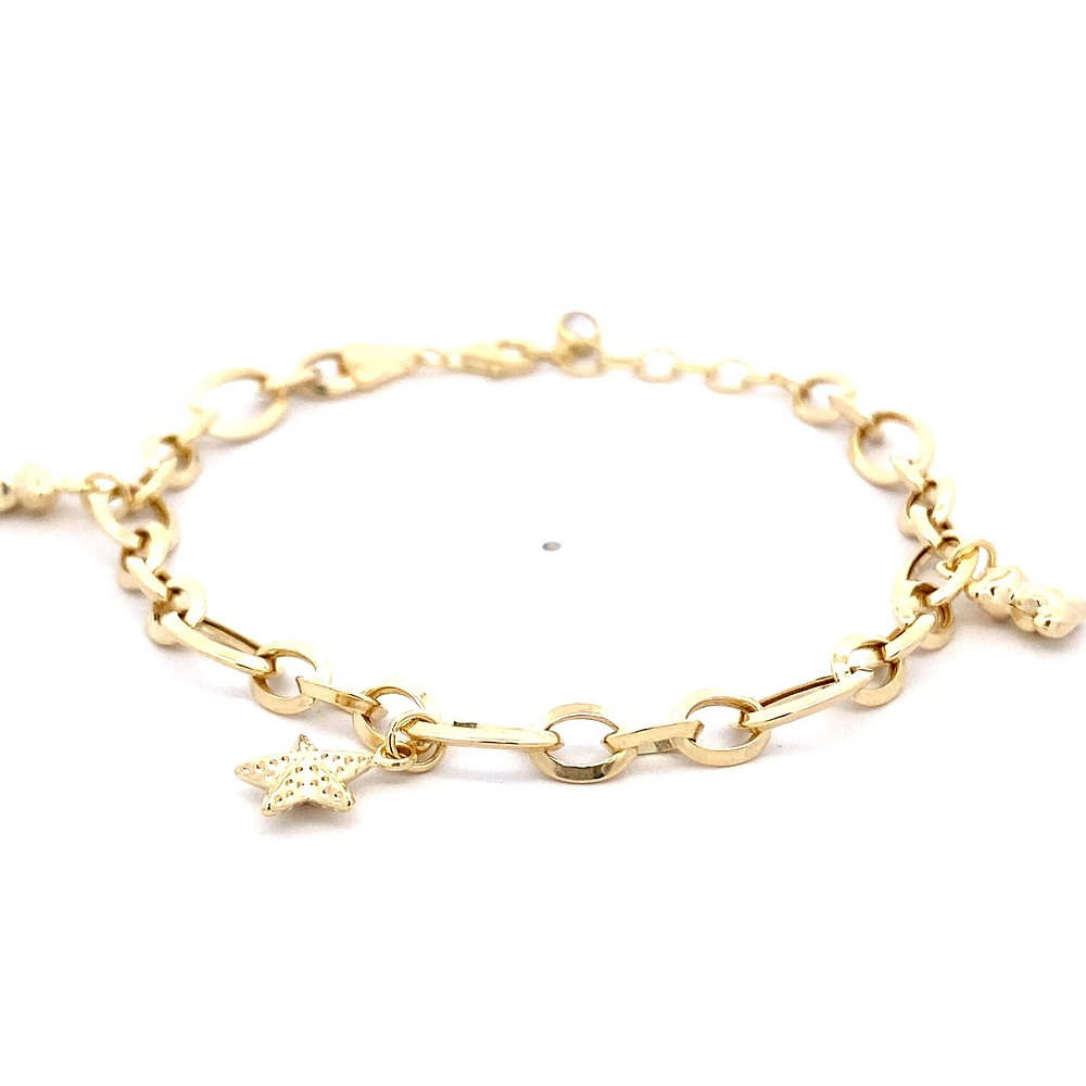 Pulsera de Oro Amarillo 18K Labrada Ovalada 20 cm Barroco