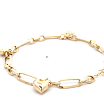 Pulsera de Oro Amarillo 18K Pulsera 18 Pulsera 20 cm Barroco