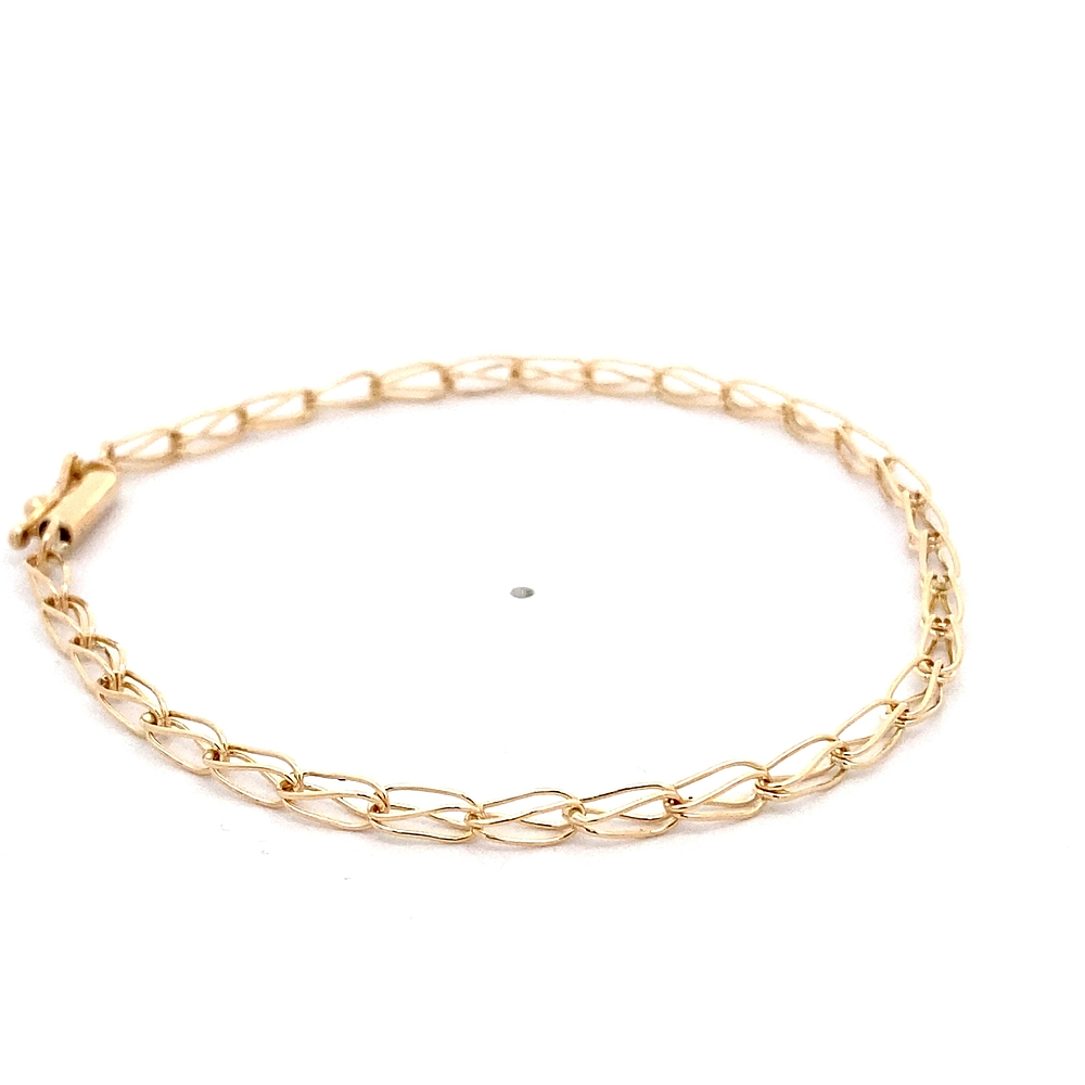 Pulsera de Oro Amarillo 18K Jaula 18 cm Tubular