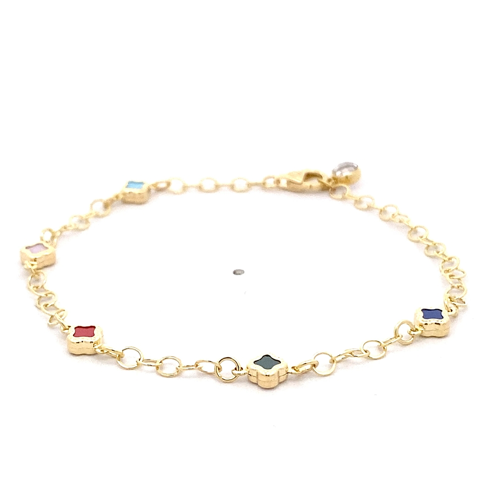 Pulsera de Oro Amarillo 18K Calada Circulares 17 cm Barroco