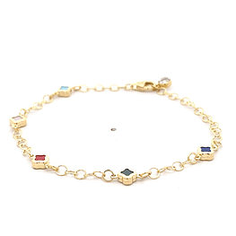 Pulsera de Oro Amarillo 18K Calada Circulares 17 cm Barroco