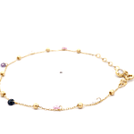 Pulsera de Oro Amarillo 18K Limada Esferas 16 cm Resorte