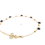 Pulsera de Oro Amarillo 18K Limada Esferas 17 cm Resorte