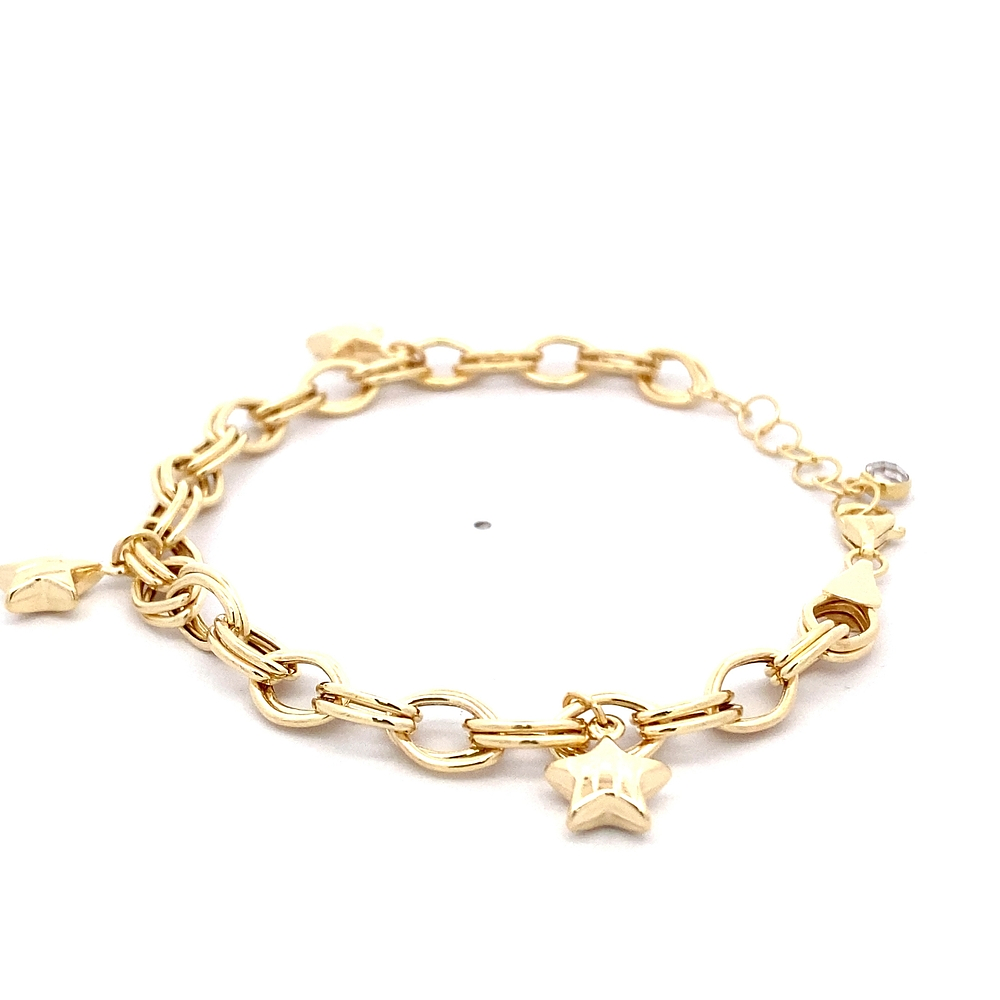 Pulsera de Oro Amarillo 18K Calada Ovalada 21 cm Barroco