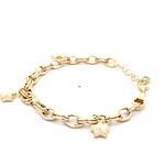 Pulsera de Oro Amarillo 18K Calada Ovalada 21 cm Barroco