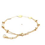 Pulsera de Oro Amarillo 18K Limada Doble 17 cm Resorte