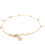 Pulsera de Oro Amarillo 18K Limada Colgantes Moviles 19 cm