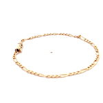 Pulsera de Oro Amarillo 18K Figaro 3x1 20 cm Tubular