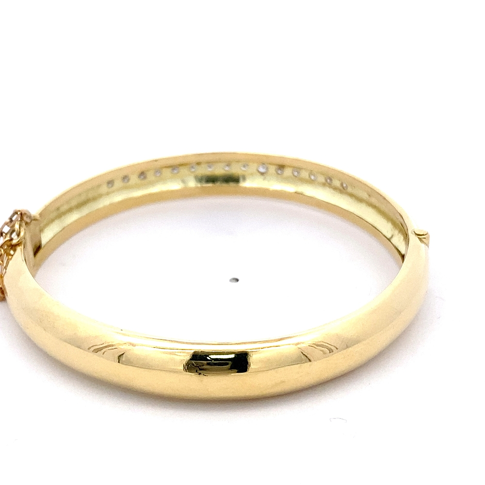 Pulsera de Oro Amarillo 18K Brazalete Tubular 21 cm Cajón