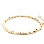 Pulsera de Oro Amarillo 18K Limada Esferas 19 cm Resorte