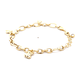 Pulsera de Oro Amarillo 18K Labrada Ovalada 20 cm Barroco