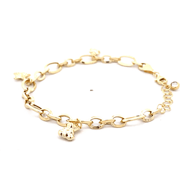 Pulsera de Oro Amarillo 18K Labrada Ovalada 20 cm Barroco