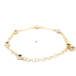 Pulsera de Oro Amarillo 18K Calada Circulares 17 cm Barroco